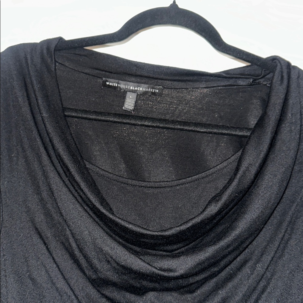 White House Black Market draped Neck Long-Sleeve Women's Top size large - Picture 2 of 6